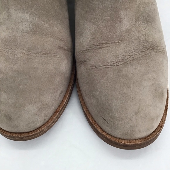 UGG Women’s Elora Suede Leather Ankle Block Heel Bootie Taupe Size 7 - Picture 5 of 10